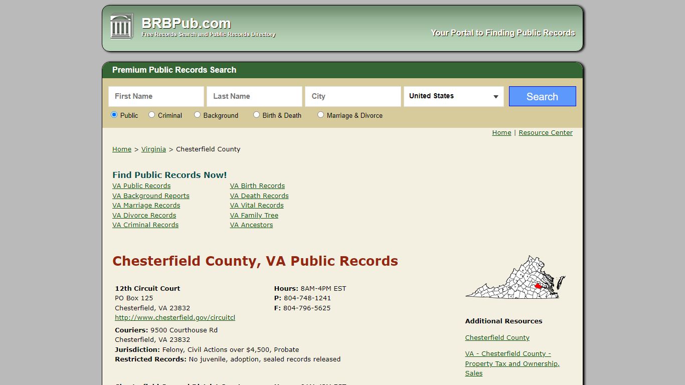 Chesterfield County Public Records | Search Virginia Government Databases