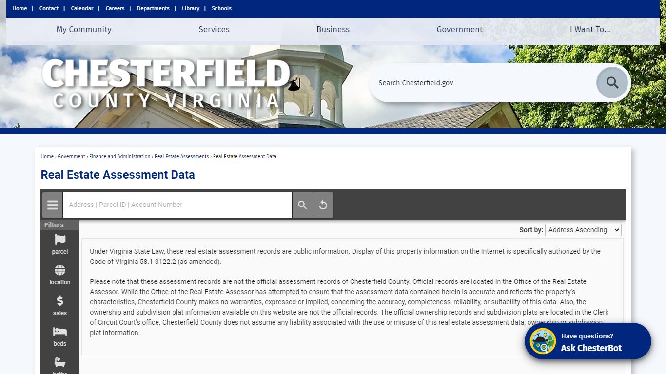 Real Estate Assessment Data | Chesterfield County, VA