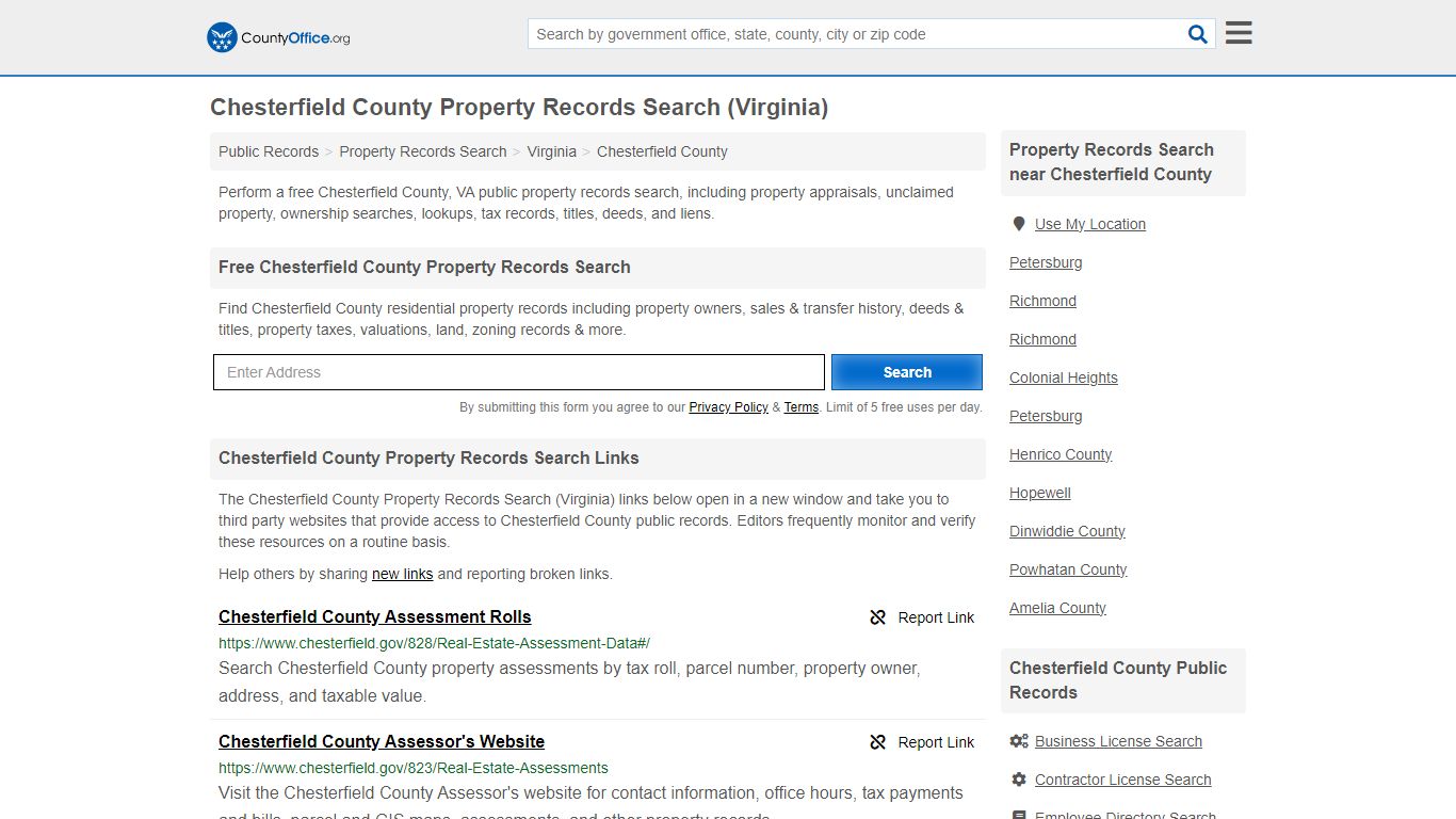 Chesterfield County Property Records Search (Virginia) - County Office